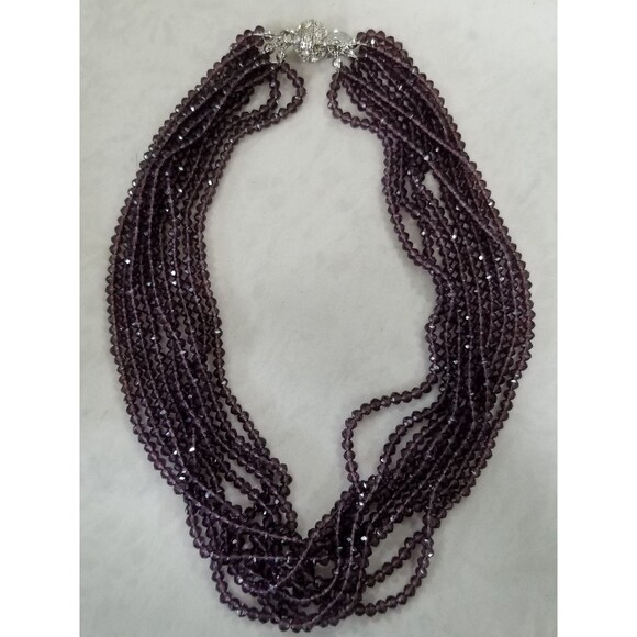 Saachi Multi Amethyst Short Crystal Necklace READ - Picture 4 of 11